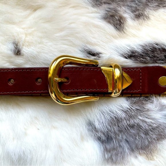 Vintage KUDOS  Canada leather metal mix media belt - Picture 2 of 5